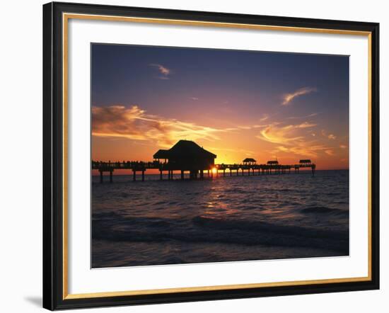 Clearwater Beach and Pier at Sunset, Florida, USA-Adam Jones-Framed Photographic Print