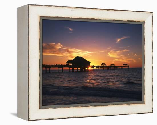 Clearwater Beach and Pier at Sunset, Florida, USA-Adam Jones-Framed Premier Image Canvas