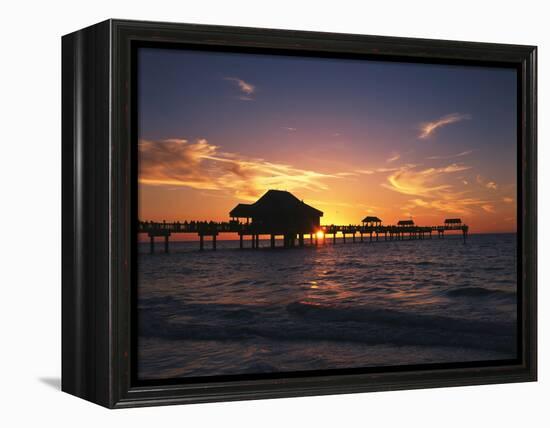 Clearwater Beach and Pier at Sunset, Florida, USA-Adam Jones-Framed Premier Image Canvas