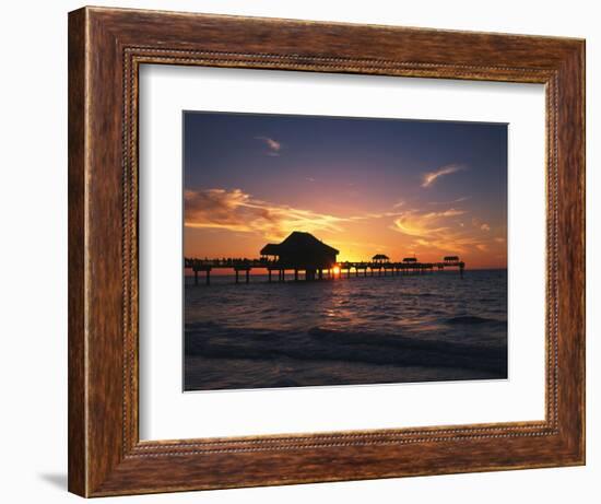 Clearwater Beach and Pier at Sunset, Florida, USA-Adam Jones-Framed Photographic Print