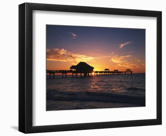 Clearwater Beach and Pier at Sunset, Florida, USA-Adam Jones-Framed Photographic Print