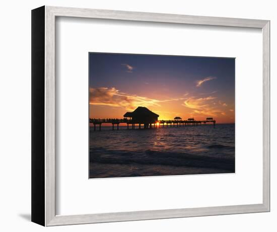 Clearwater Beach and Pier at Sunset, Florida, USA-Adam Jones-Framed Photographic Print