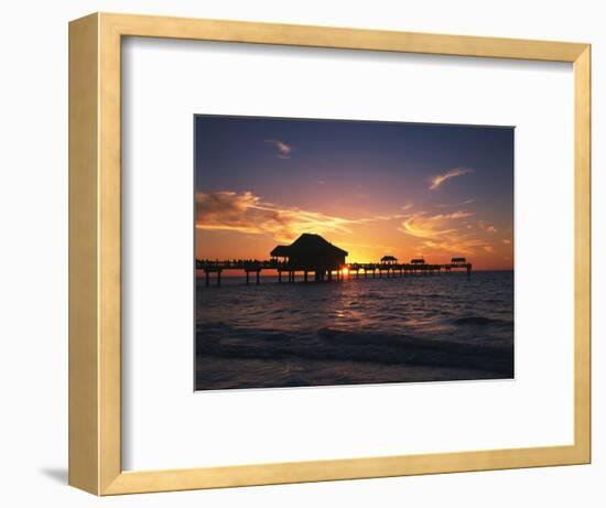 Clearwater Beach and Pier at Sunset, Florida, USA-Adam Jones-Framed Photographic Print