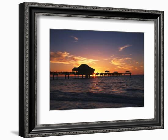 Clearwater Beach and Pier at Sunset, Florida, USA-Adam Jones-Framed Photographic Print