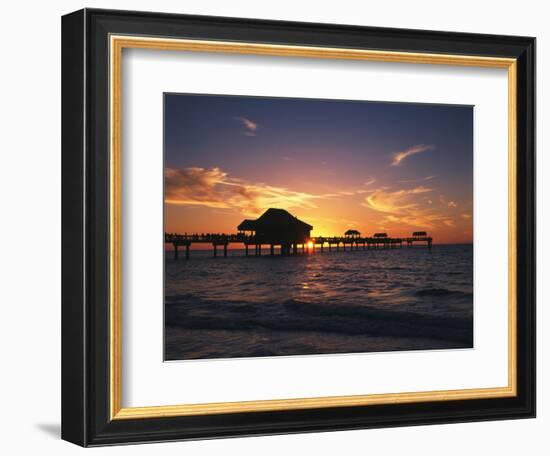 Clearwater Beach and Pier at Sunset, Florida, USA-Adam Jones-Framed Photographic Print