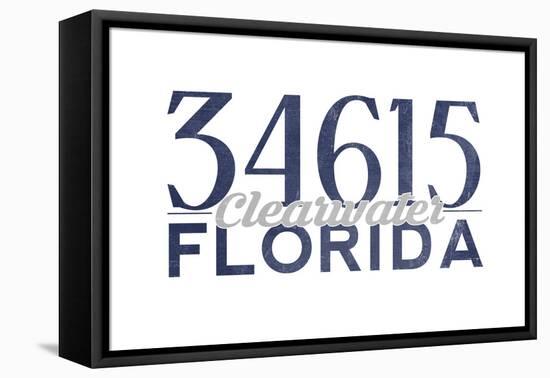 Clearwater, Florida - 34615 Zip Code (Blue)-Lantern Press-Framed Stretched Canvas