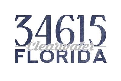 'Clearwater, Florida - 34615 Zip Code (Blue)' Art Print - Lantern Press | Art.com