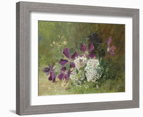 Clematis and Honeysuckle-Albert Tibulle de Furcy Lavault-Framed Giclee Print