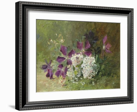 Clematis and Honeysuckle-Albert Tibulle de Furcy Lavault-Framed Giclee Print