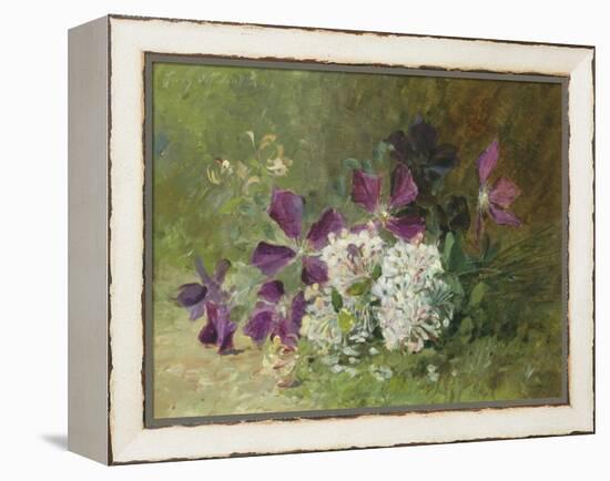 Clematis and Honeysuckle-Albert Tibulle de Furcy Lavault-Framed Premier Image Canvas