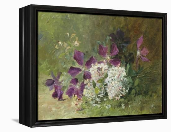 Clematis and Honeysuckle-Albert Tibulle de Furcy Lavault-Framed Premier Image Canvas