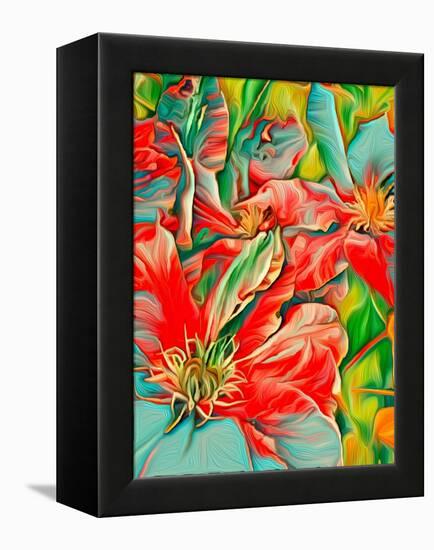 Clematis Color-Heidi Bannon-Framed Stretched Canvas