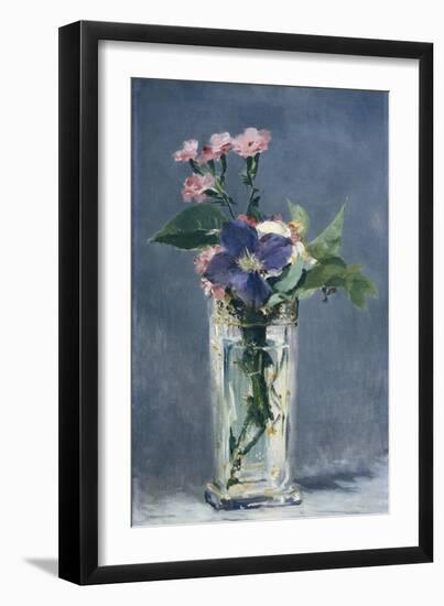 Clematis in a Crystal Vase-Edouard Manet-Framed Art Print