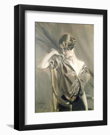 Cleo De Merode, Famous Dancer at the Opera in Paris-Giovanni Boldini-Framed Art Print