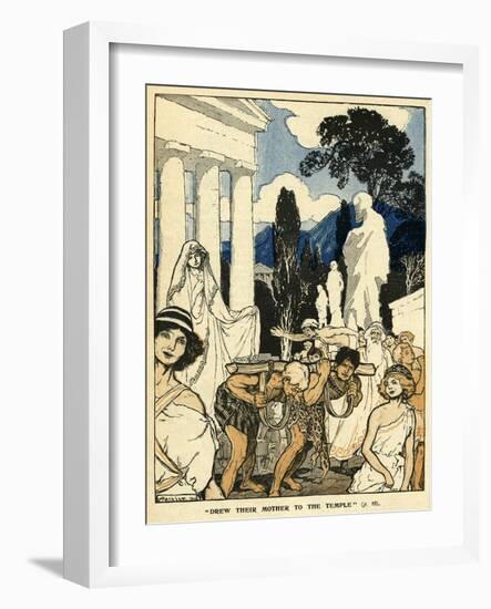 Cleobis and Bito Drawing their Mother to the Temple-Arthur Rackham-Framed Art Print