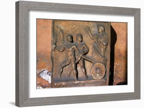 Cleobis and Biton pull their mother's chariot, c6th century BC-Unknown-Framed Giclee Print