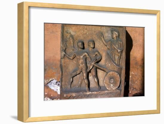 Cleobis and Biton pull their mother's chariot, c6th century BC-Unknown-Framed Giclee Print