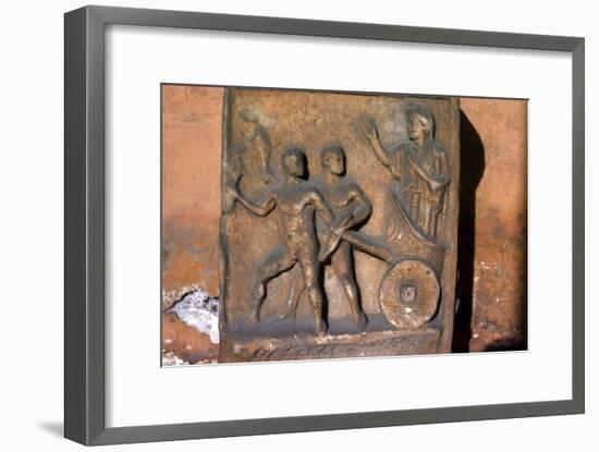 Cleobis and Biton pull their mother's chariot, c6th century BC-Unknown-Framed Giclee Print