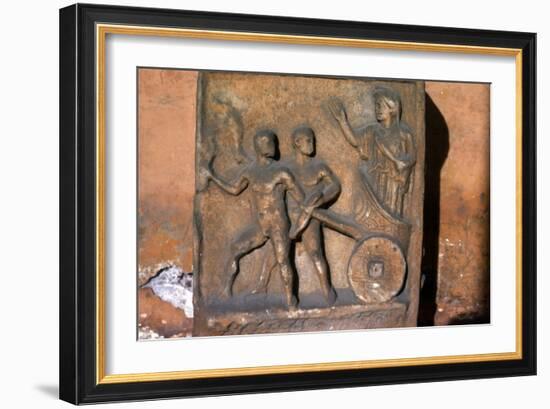 Cleobis and Biton pull their mother's chariot, c6th century BC-Unknown-Framed Giclee Print