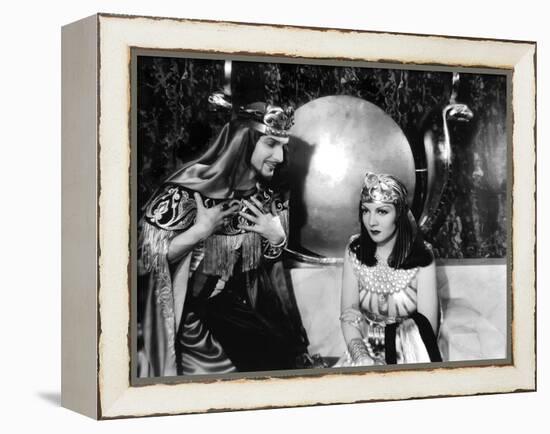 CLEOPATRA, 1934 directed by CECIL BeMILLE Claudette Colbert (b/w photo)-null-Framed Stretched Canvas