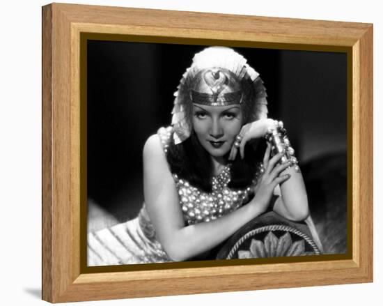 CLEOPATRA, 1934 directed by CECIL BeMILLE Claudette Colbert (b/w photo)-null-Framed Stretched Canvas