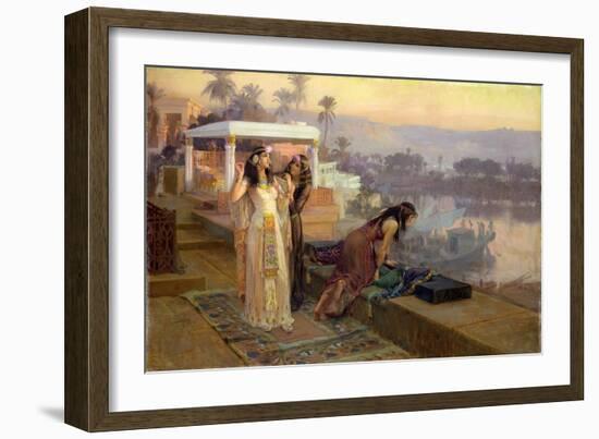 Cleopatra (69-30 Bc) on the Terraces of Philae, 1896 (Oil on Canvas)-Frederick Arthur Bridgman-Framed Giclee Print