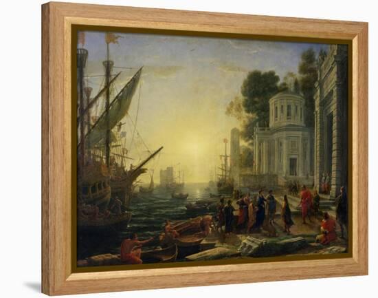 Cleopatra Disembarking at Tarsus, 1642-Claude Lorraine-Framed Premier Image Canvas