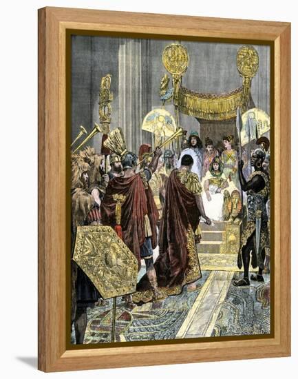Cleopatra Receiving Marc Antony in Ancient Egypt-null-Framed Premier Image Canvas