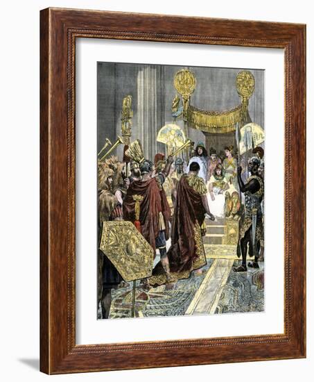 Cleopatra Receiving Marc Antony in Ancient Egypt-null-Framed Giclee Print