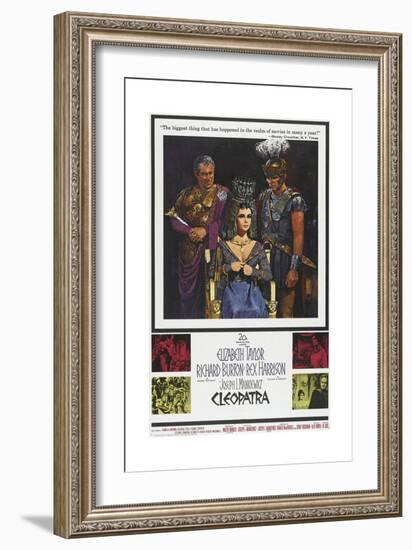 Cleopatra, Rex Harrison, Elizabeth Taylor, Richard Burton on Poster Art, 1963-null-Framed Giclee Print