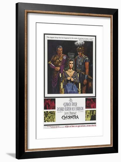 Cleopatra, Rex Harrison, Elizabeth Taylor, Richard Burton on Poster Art, 1963-null-Framed Giclee Print
