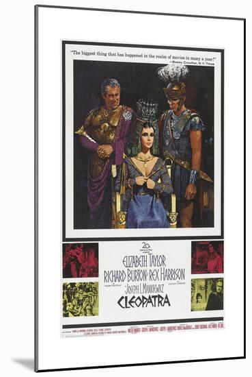 Cleopatra, Rex Harrison, Elizabeth Taylor, Richard Burton on Poster Art, 1963-null-Mounted Giclee Print