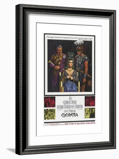 Cleopatra, Rex Harrison, Elizabeth Taylor, Richard Burton on Poster Art, 1963-null-Framed Giclee Print