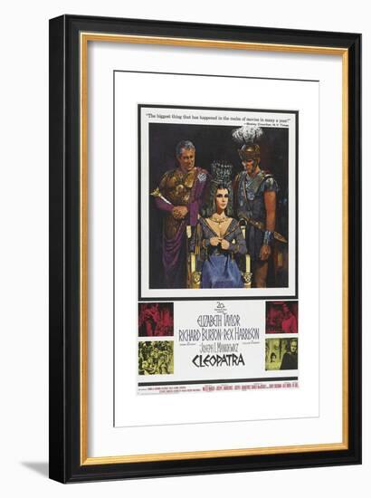 Cleopatra, Rex Harrison, Elizabeth Taylor, Richard Burton on Poster Art, 1963-null-Framed Giclee Print