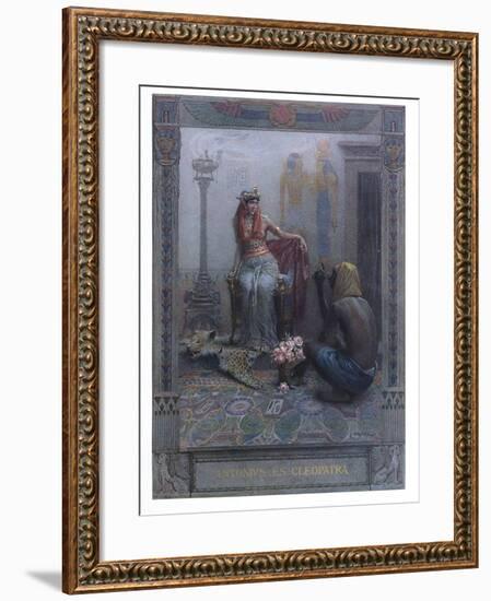 Cleopatra, Scene from "Anthony and Cleopatra" by By William Shakespeare-Christian August Printz-Framed Giclee Print