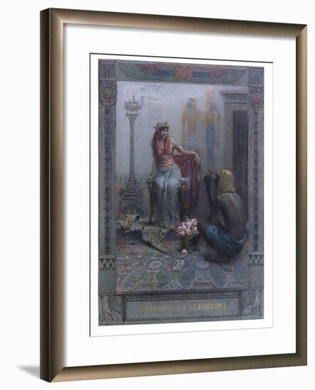 Cleopatra, Scene from "Anthony and Cleopatra" by By William Shakespeare-Christian August Printz-Framed Giclee Print