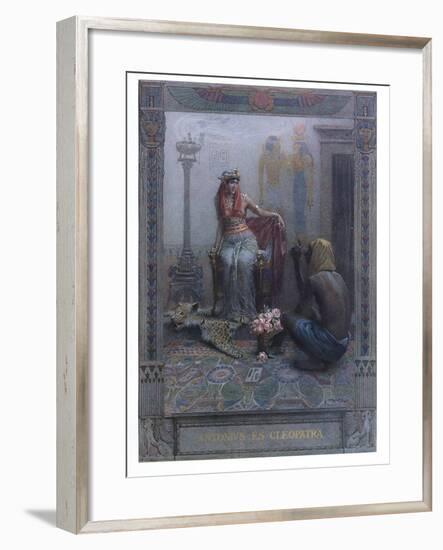 Cleopatra, Scene from "Anthony and Cleopatra" by By William Shakespeare-Christian August Printz-Framed Giclee Print