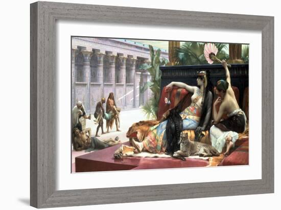 Cleopatra Testing Poisons on Those Condemned to Death, Late 19th Century-Lawrence Alma-Tadema-Framed Giclee Print