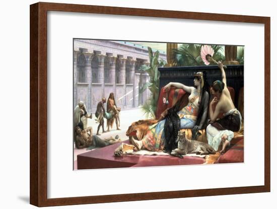 Cleopatra Testing Poisons on Those Condemned to Death, Late 19th Century-Lawrence Alma-Tadema-Framed Giclee Print