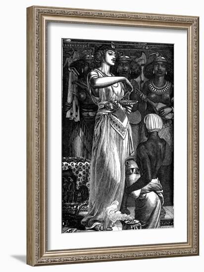 Cleopatra VII (69-30 B), Queen of Egypt, Dissolving Pearls in Wine, 1866-Frederick Augustus Sandys-Framed Giclee Print