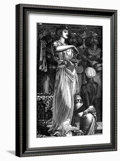 Cleopatra VII (69-30 B), Queen of Egypt, Dissolving Pearls in Wine, 1866-Frederick Augustus Sandys-Framed Giclee Print