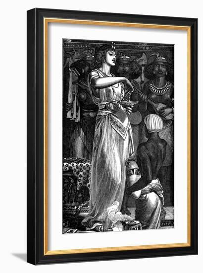 Cleopatra VII (69-30 B), Queen of Egypt, Dissolving Pearls in Wine, 1866-Frederick Augustus Sandys-Framed Giclee Print