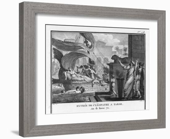 Cleopatra VII in Her Barge on the Nile-Augustyn Mirys-Framed Art Print