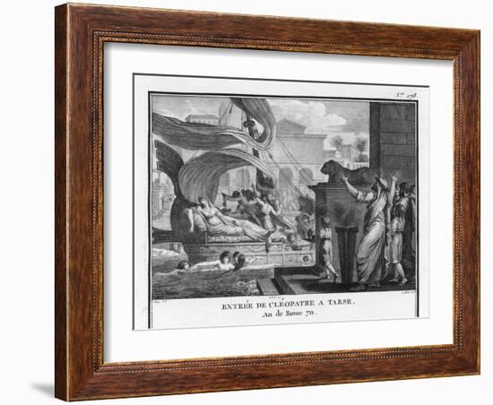 Cleopatra VII in Her Barge on the Nile-Augustyn Mirys-Framed Art Print