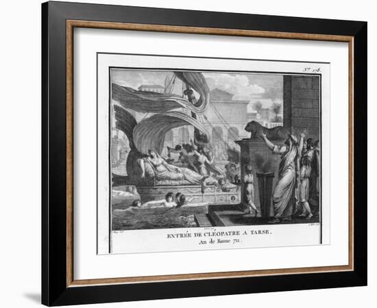 Cleopatra VII in Her Barge on the Nile-Augustyn Mirys-Framed Art Print