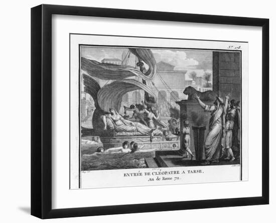 Cleopatra VII in Her Barge on the Nile-Augustyn Mirys-Framed Art Print