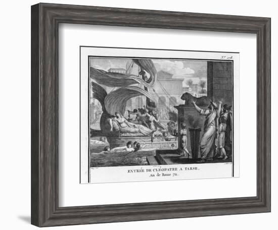 Cleopatra VII in Her Barge on the Nile-Augustyn Mirys-Framed Art Print