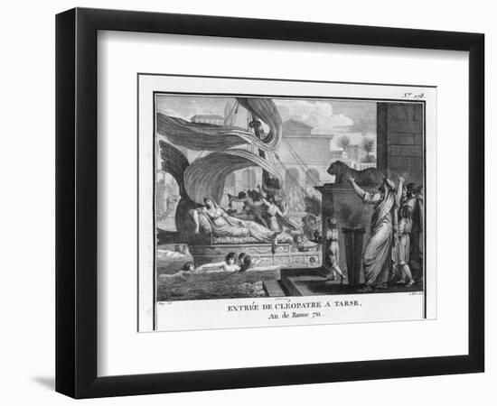 Cleopatra VII in Her Barge on the Nile-Augustyn Mirys-Framed Art Print