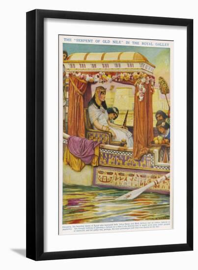 Cleopatra VII Queen of Egypt Enjoying a River-Trip on the Nile in Her Royal Barge-Arthur A. Dixon-Framed Art Print