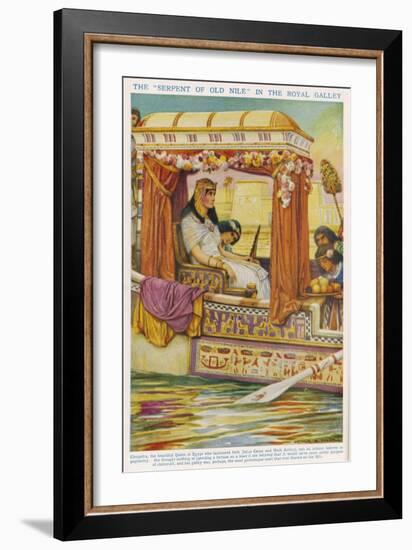 Cleopatra VII Queen of Egypt Enjoying a River-Trip on the Nile in Her Royal Barge-Arthur A. Dixon-Framed Art Print